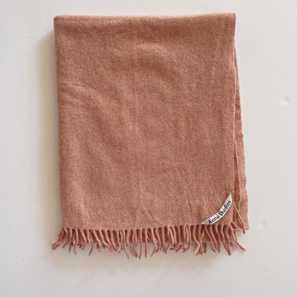 NWOT Acne Studios Oversized Wool Scarf in Pink Melange/Salmon - made in Italy - Picture 1 of 7